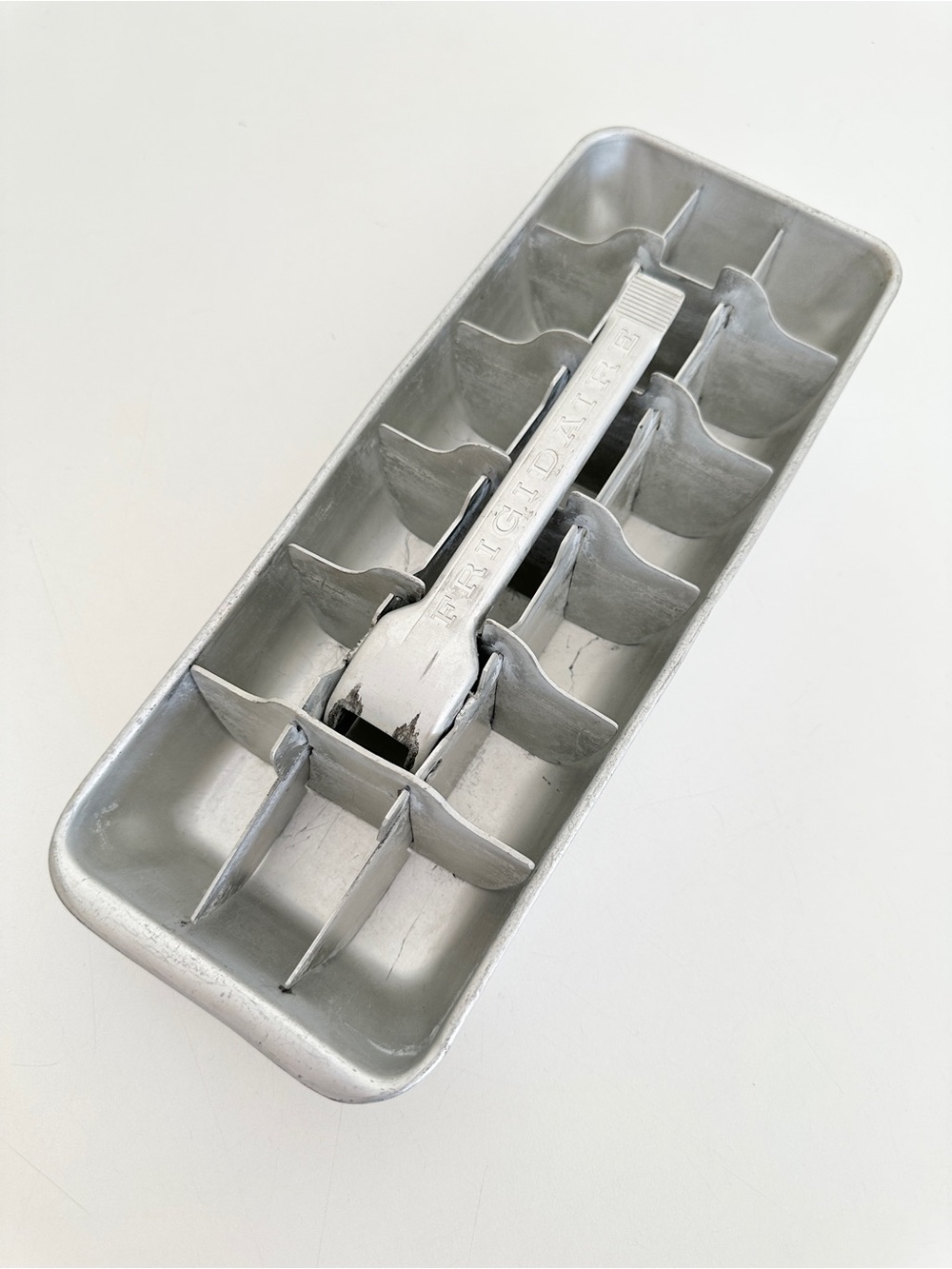 Vintage Mid-Century Modern Frigidaire Aluminum Ice Cube Tray with 18 Cells